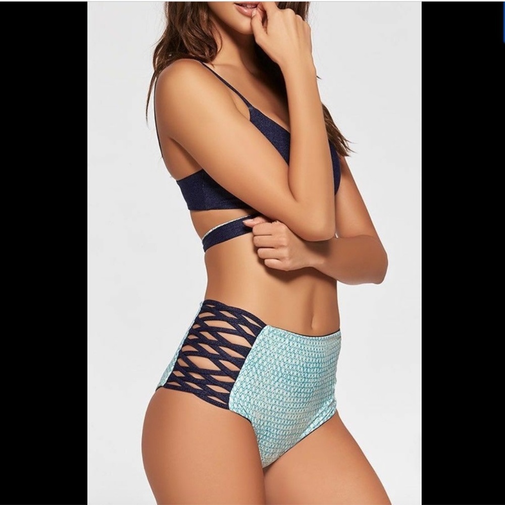 NWT L Space Tigress High Waist Bikini‎ Bottoms Bitsy Cut [ SZ XS ] #1431